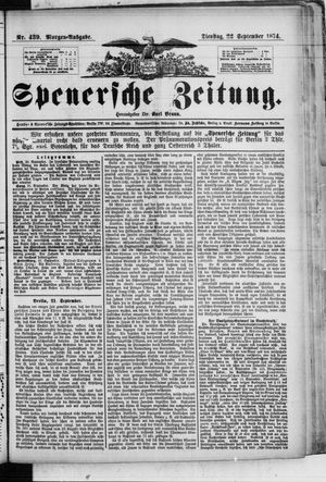 Spenersche Zeitung vom 22.09.1874