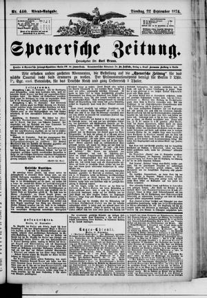 Spenersche Zeitung vom 22.09.1874