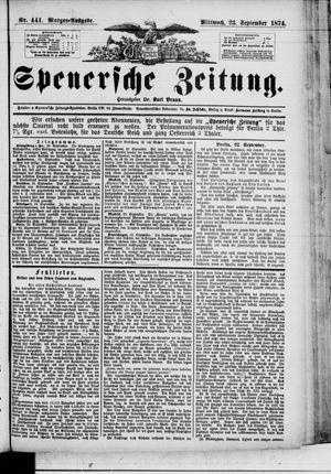 Spenersche Zeitung vom 23.09.1874