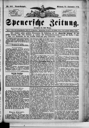 Spenersche Zeitung vom 23.09.1874