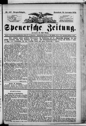 Spenersche Zeitung vom 26.09.1874