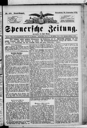 Spenersche Zeitung vom 26.09.1874