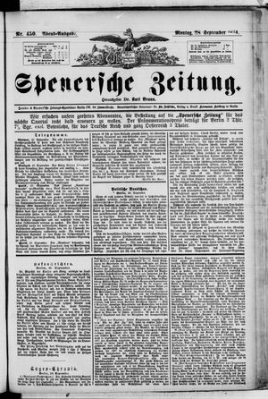 Spenersche Zeitung vom 28.09.1874