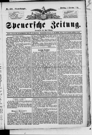 Spenersche Zeitung on Oct 2, 1874