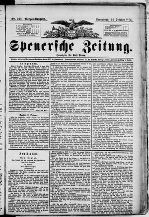 Spenersche Zeitung vom 10.10.1874