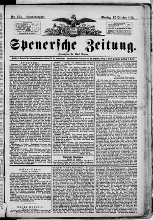 Spenersche Zeitung vom 12.10.1874