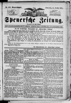 Spenersche Zeitung vom 15.10.1874
