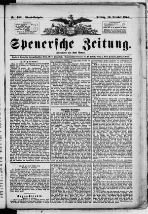 Spenersche Zeitung on Oct 16, 1874