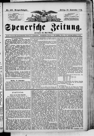 Spenersche Zeitung on Oct 18, 1874