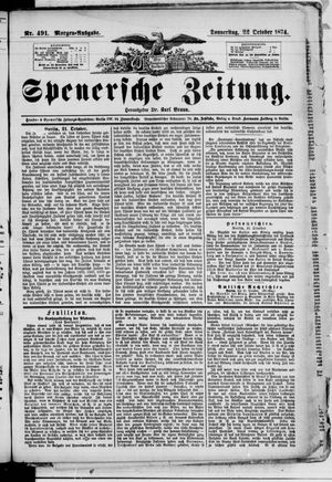 Spenersche Zeitung vom 22.10.1874