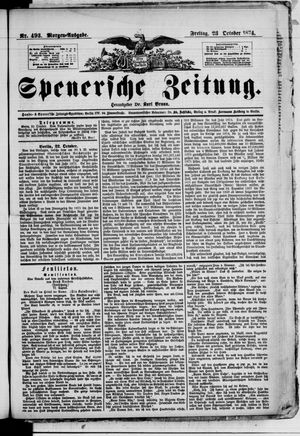Spenersche Zeitung on Oct 23, 1874