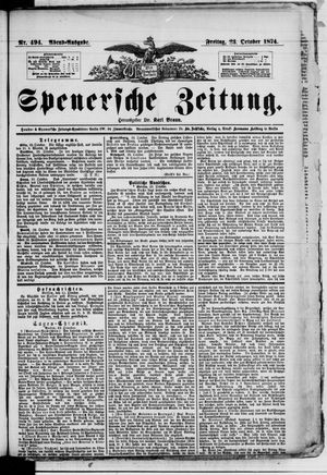 Spenersche Zeitung on Oct 23, 1874