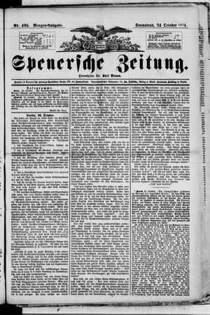 Spenersche Zeitung on Oct 24, 1874