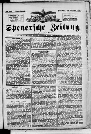 Spenersche Zeitung on Oct 24, 1874