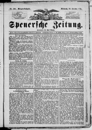 Spenersche Zeitung vom 28.10.1874