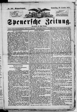 Spenersche Zeitung vom 29.10.1874