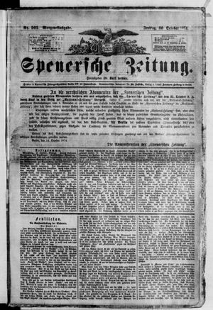 Spenersche Zeitung vom 30.10.1874