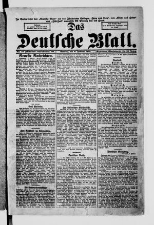 Das deutsche Blatt vom 08.02.1891