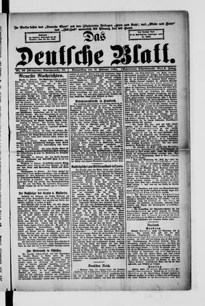 Das deutsche Blatt vom 12.02.1891