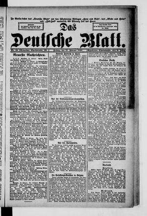 Das deutsche Blatt on Feb 27, 1891
