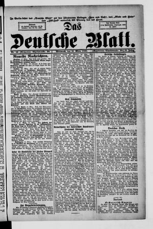 Das deutsche Blatt vom 11.03.1891