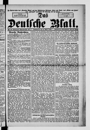 Das deutsche Blatt vom 04.04.1891