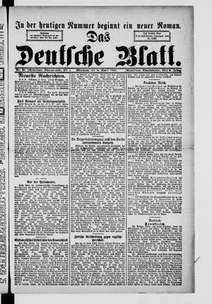 Das deutsche Blatt vom 08.04.1891
