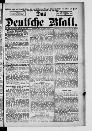Das deutsche Blatt vom 29.04.1891