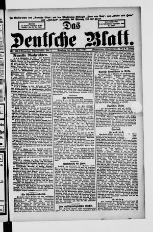 Das deutsche Blatt vom 26.05.1891