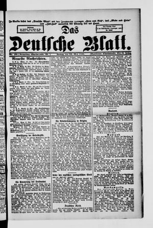 Das deutsche Blatt vom 29.05.1891