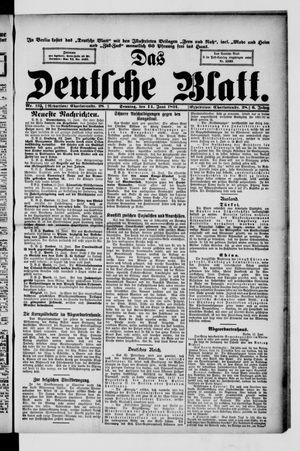 Das deutsche Blatt on Jun 14, 1891