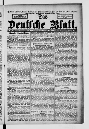 Das deutsche Blatt vom 18.06.1891