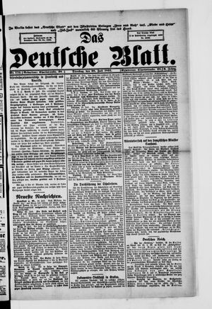 Das deutsche Blatt vom 28.07.1891