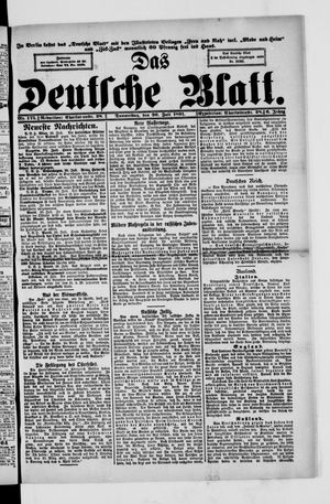 Das deutsche Blatt vom 30.07.1891