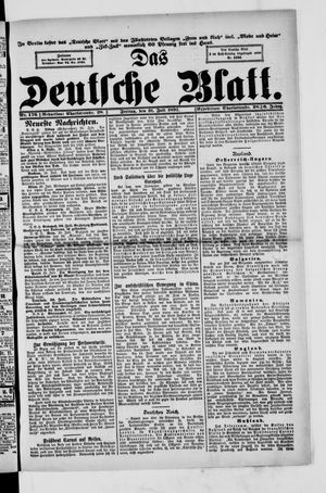Das deutsche Blatt vom 31.07.1891