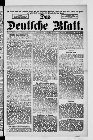 Das deutsche Blatt vom 12.08.1891