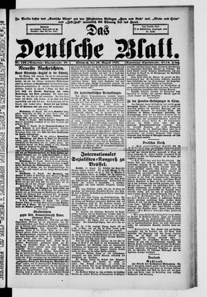 Das deutsche Blatt vom 19.08.1891