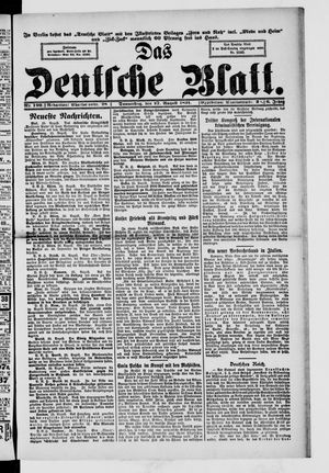 Das deutsche Blatt vom 27.08.1891