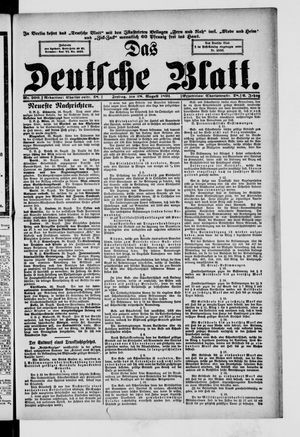Das deutsche Blatt vom 28.08.1891