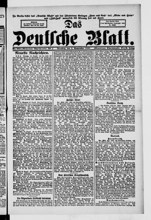 Das deutsche Blatt vom 01.09.1891
