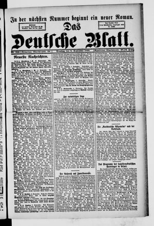 Das deutsche Blatt vom 08.09.1891
