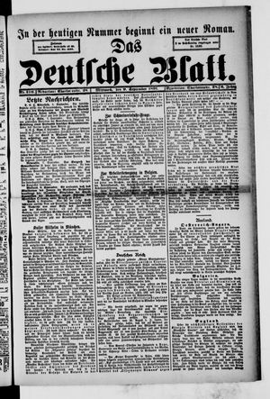 Das deutsche Blatt vom 09.09.1891