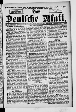 Das deutsche Blatt vom 12.09.1891