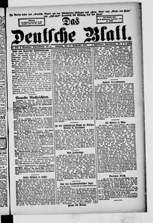 Das deutsche Blatt vom 13.09.1891