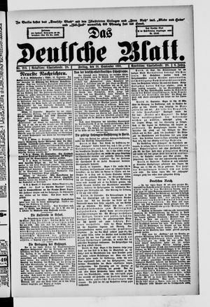 Das deutsche Blatt vom 18.09.1891