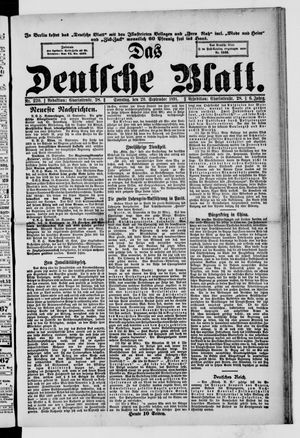 Das deutsche Blatt vom 20.09.1891