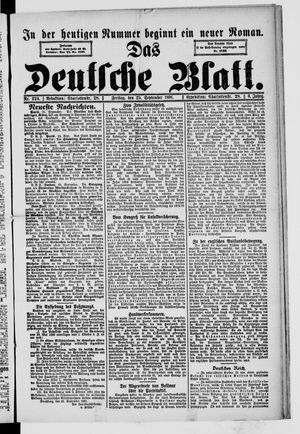 Das deutsche Blatt vom 25.09.1891