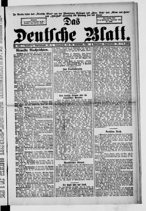 Das deutsche Blatt on Sep 26, 1891