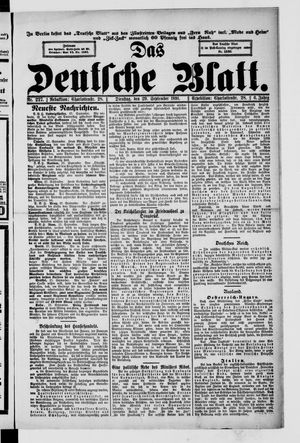 Das deutsche Blatt vom 29.09.1891