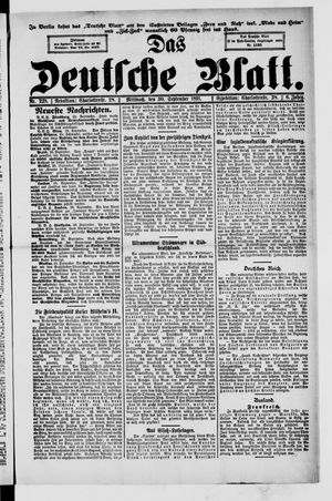 Das deutsche Blatt vom 30.09.1891